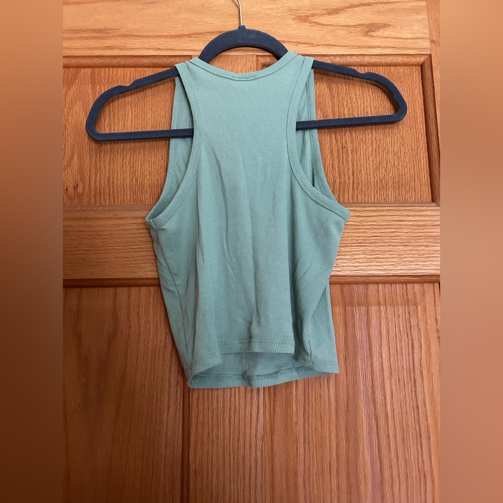 Green Ribbed Tank Top - Picture 2 of 3